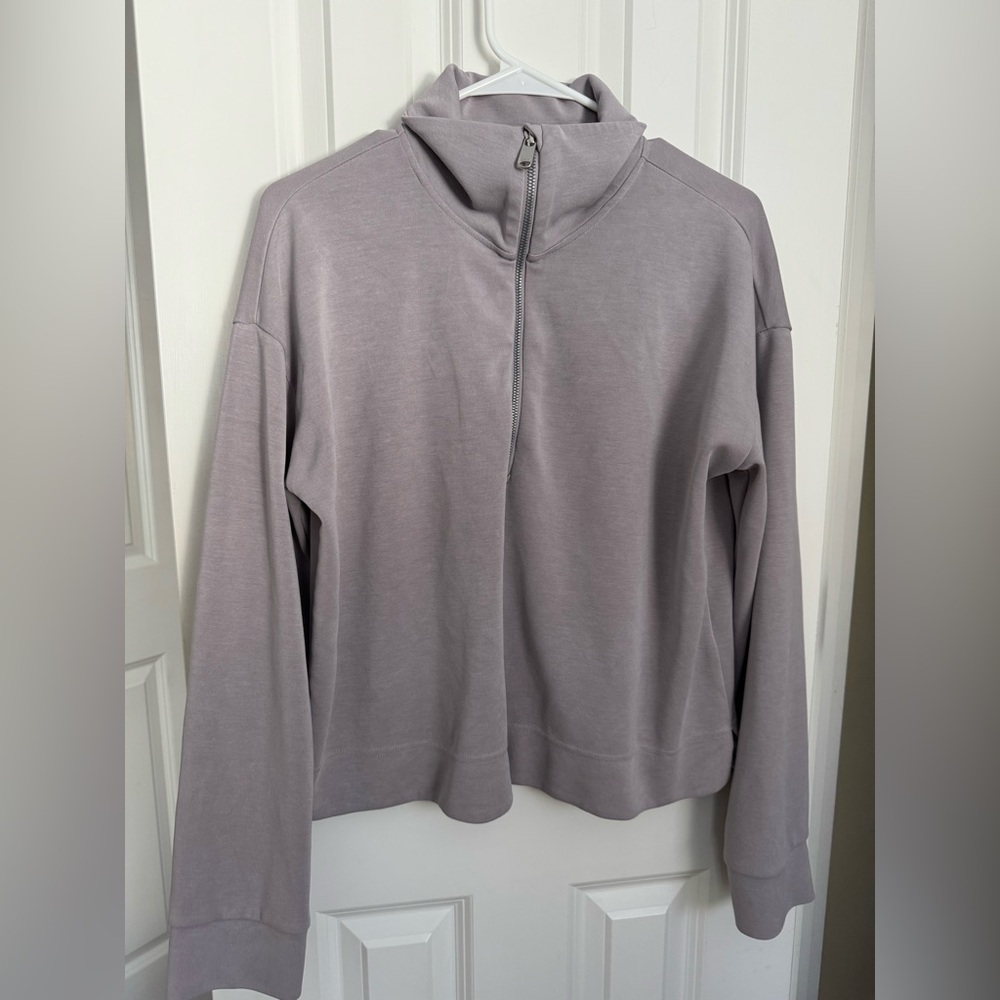 Athleta Pale Purple Seasoft 1/4 Zip Sweatshirt